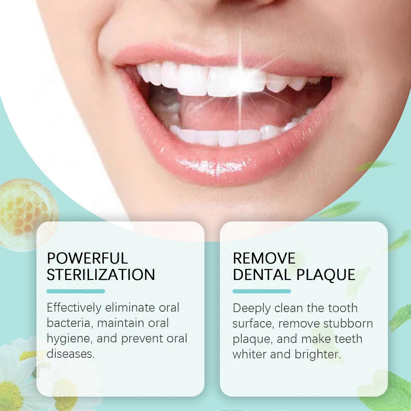 Teeth Cleaning Mousse Contains Chamomile Extract, Mint Extract And Propolis