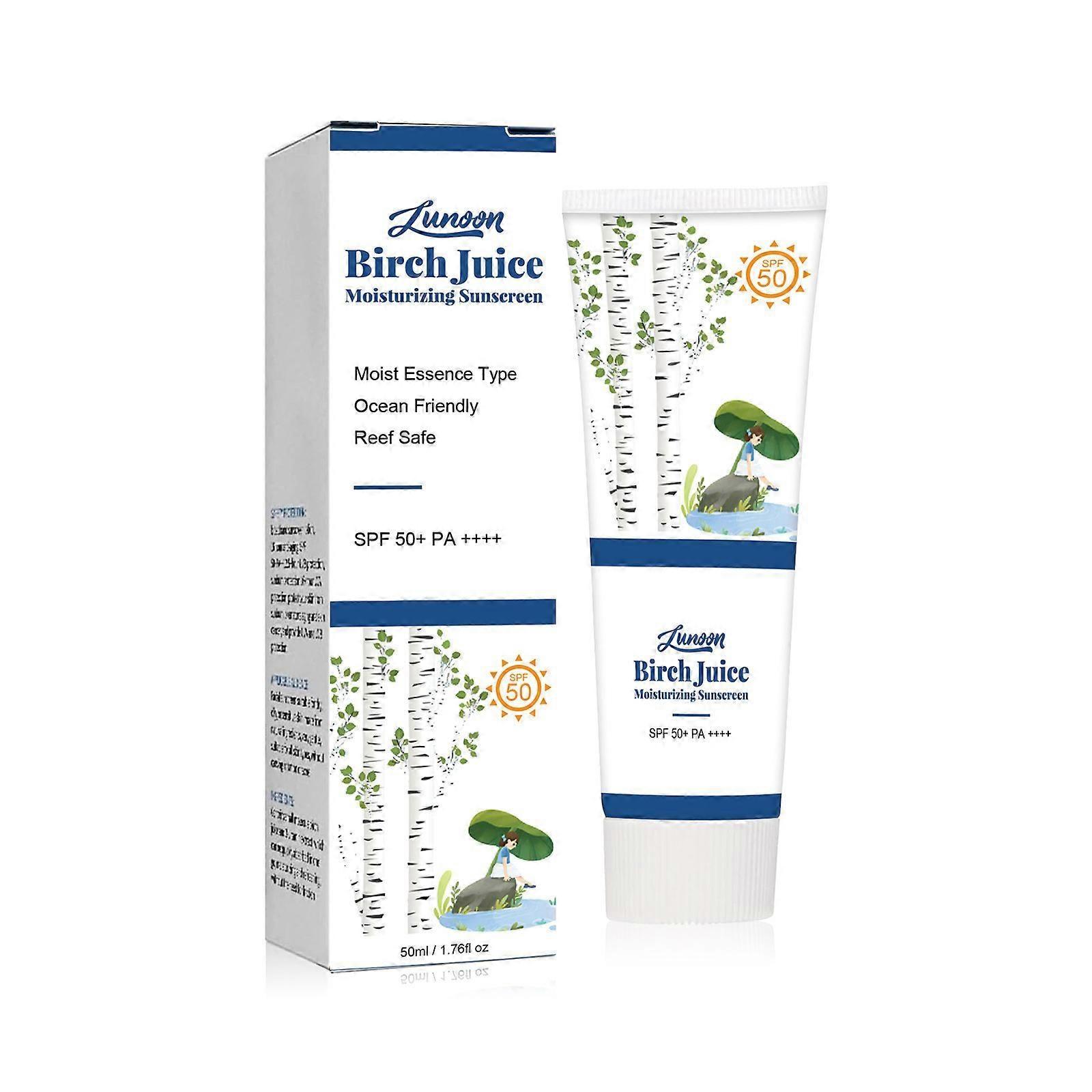 Birch Juice Moisturizing Sunscreen, Birch Juice Moisturizing Sunscreen, Facial Moisturizing Sunscreen Spf 50, Hydrate Skin&Decrease Wrinkles