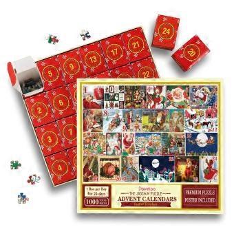1-5 Set DOWMOO Christmas Advent Calendar Puzzle 1000 Piece 24 Grid Creative Blind Box Gift Set - 24 