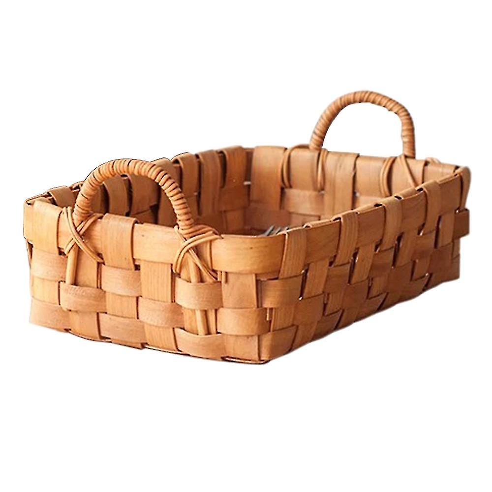 Hand Woven Bread Fruit Basket And Serving Trays For Dining, Table, Kit Counter, With Han