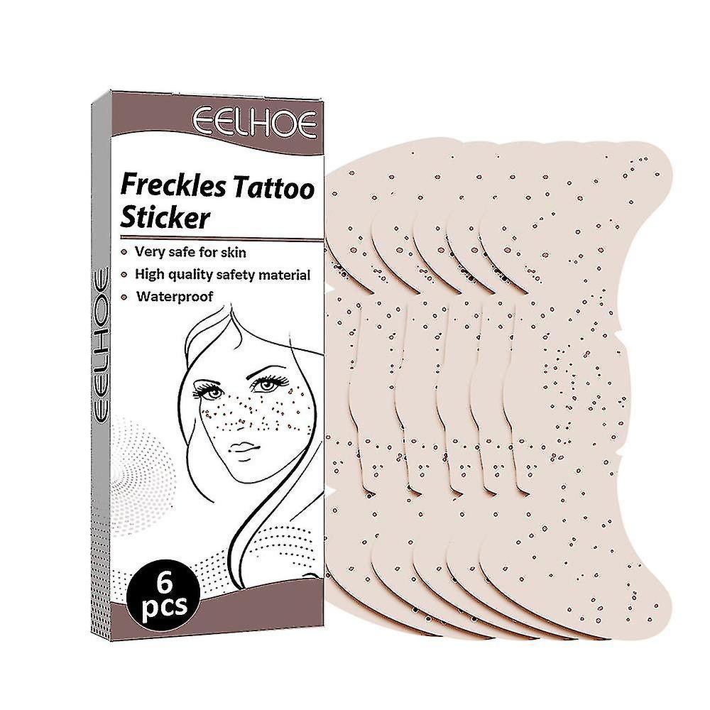 falske fregner klistremerke fregne patch fast til ansikt engangs tatovering klistremerker 6 stk