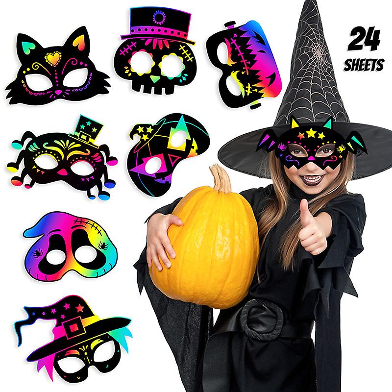 2022 Halloween Scratch Screen Children's Party Games Play Diy Scratch Paper Toys