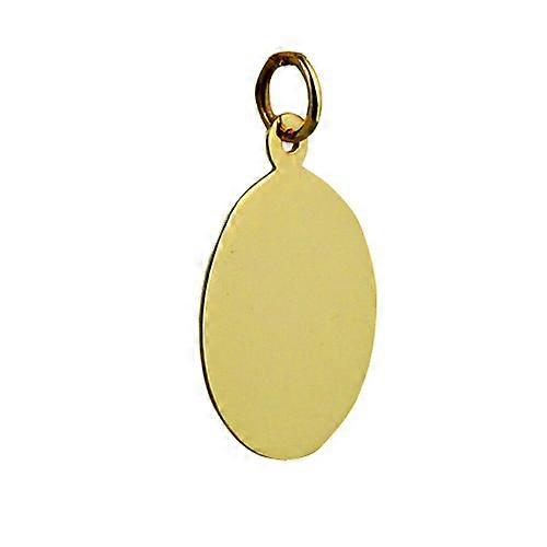 9ct Gold 20x15mm plain oval Disc