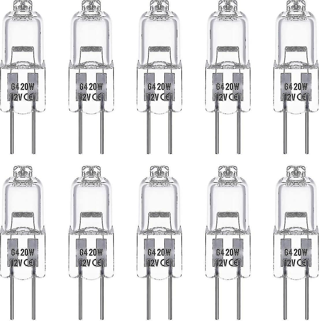 20pcs G4 Ampoules halogènes 12v 35w Halogène Pin Base Lampe Jaune Dimmable Basse Tension