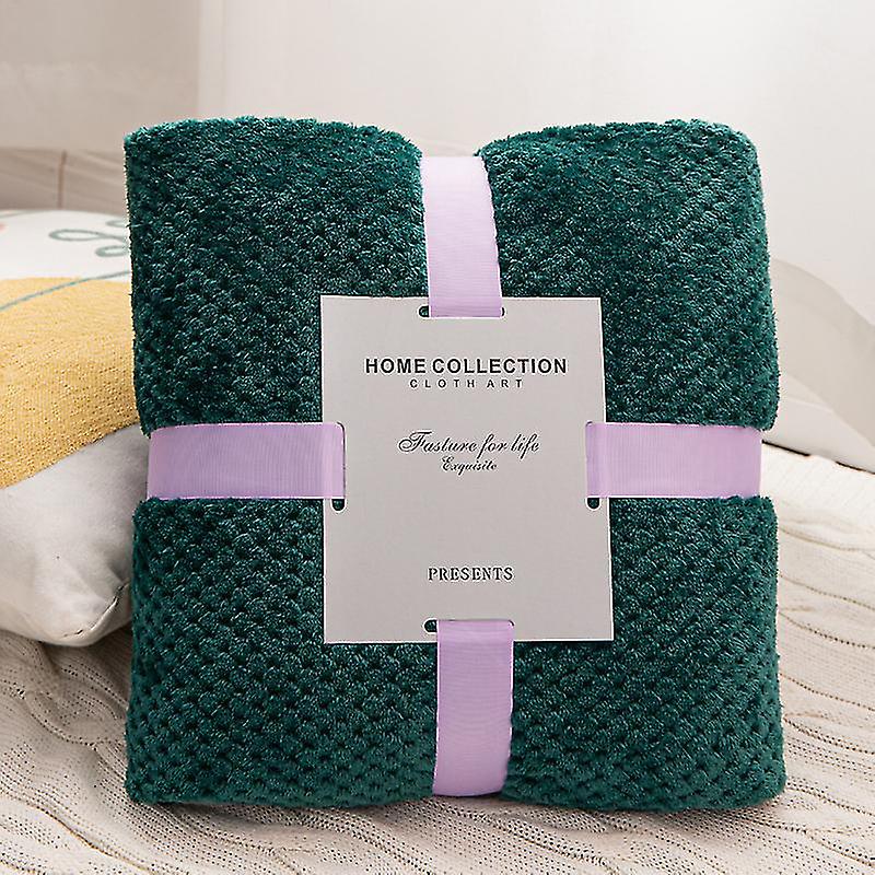 Solid Colour Pineapple Fleece Coral Fleece Air Conditioning Blanket Napping Blanket