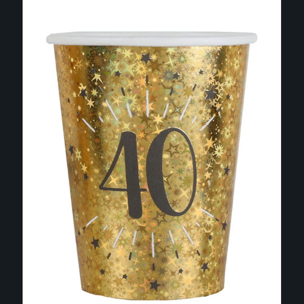 Black and Gold Age 40 Paper Cups