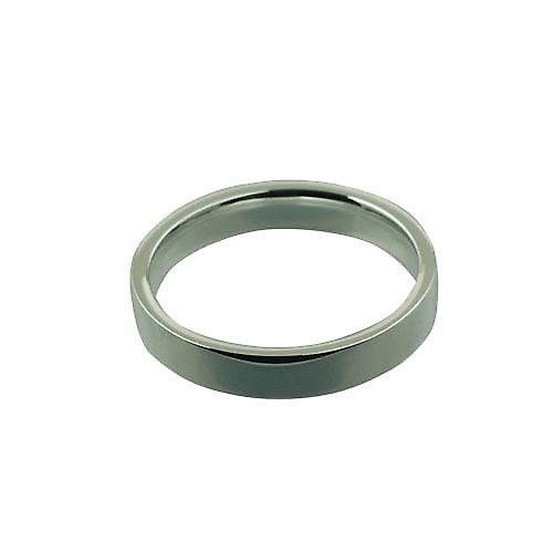 Platinum 4mm plain flat Court shaped Wedding Ring Size Z