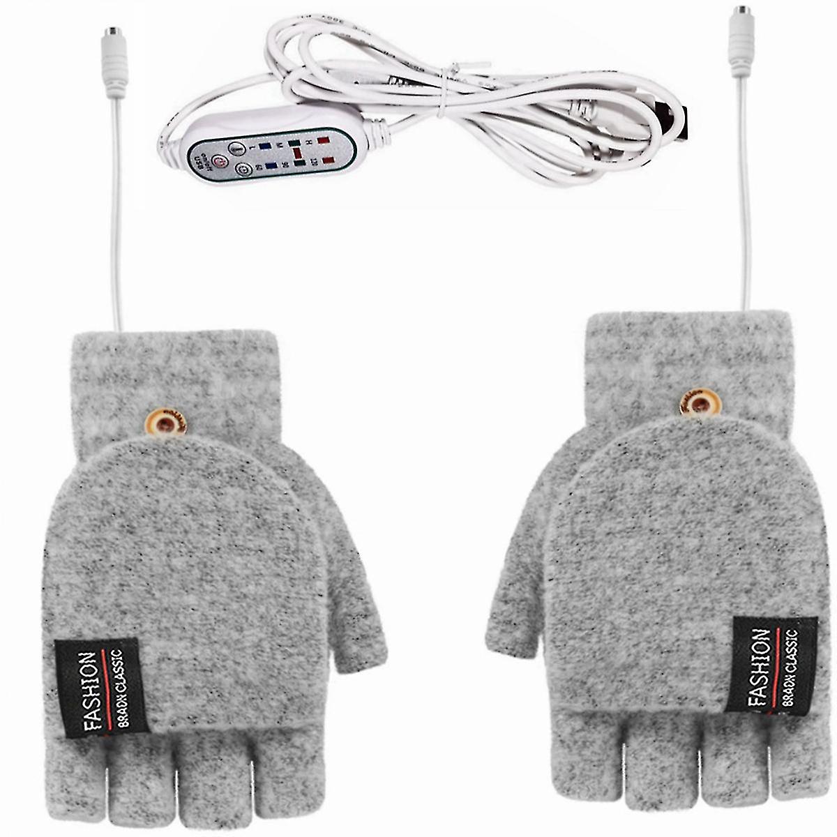 Usb Electric Heated Gloves Double-sided Heating Gloves Rechargeable Waterproof Adjustable Temperatu