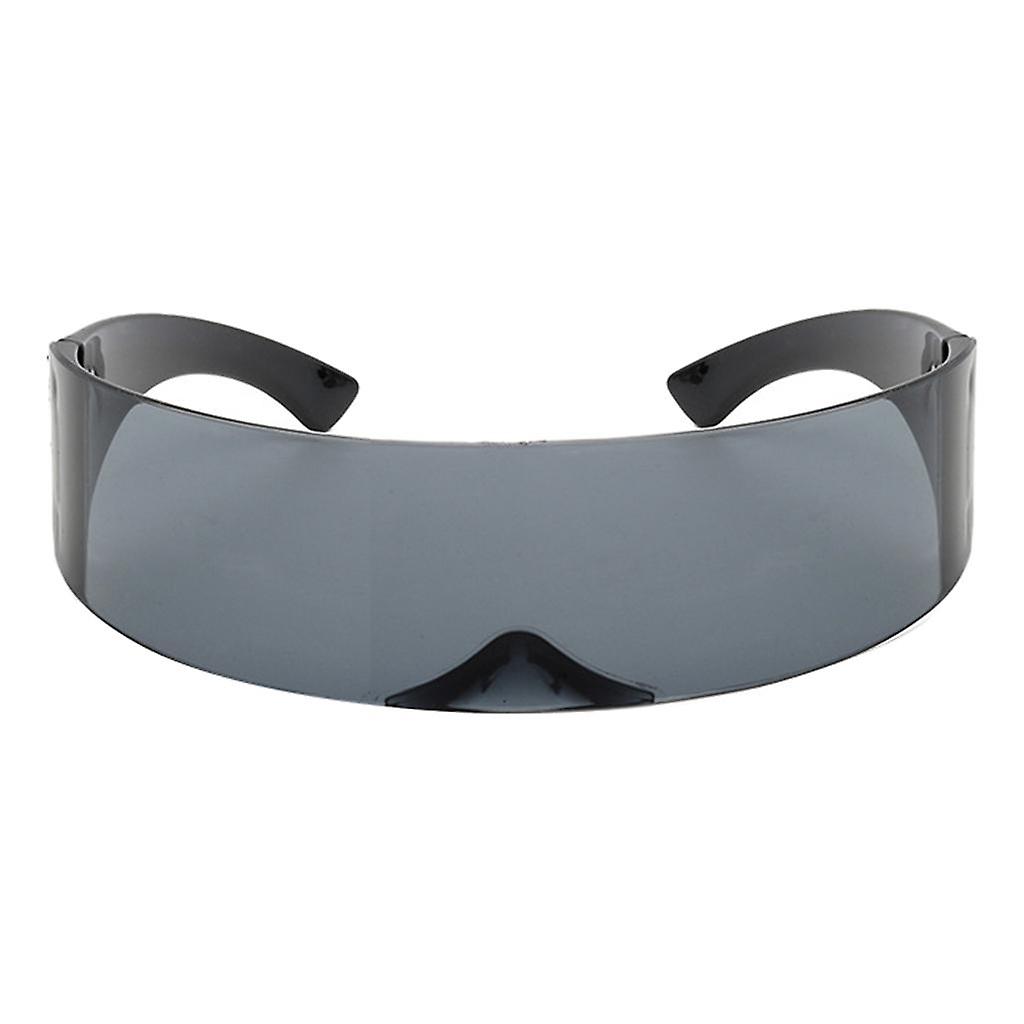 One Piece Shield Wrap Mirror Sunglasses Futuristic Glasses Prop Multicolor