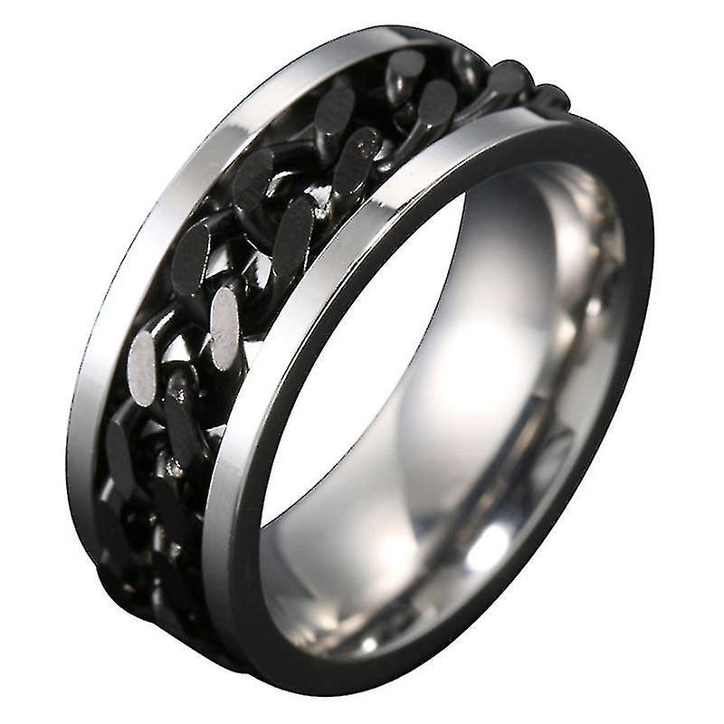 Edc Finger Fidget Spinner Stainless Steel Chain Rotatable Ring Relieving Anxiety