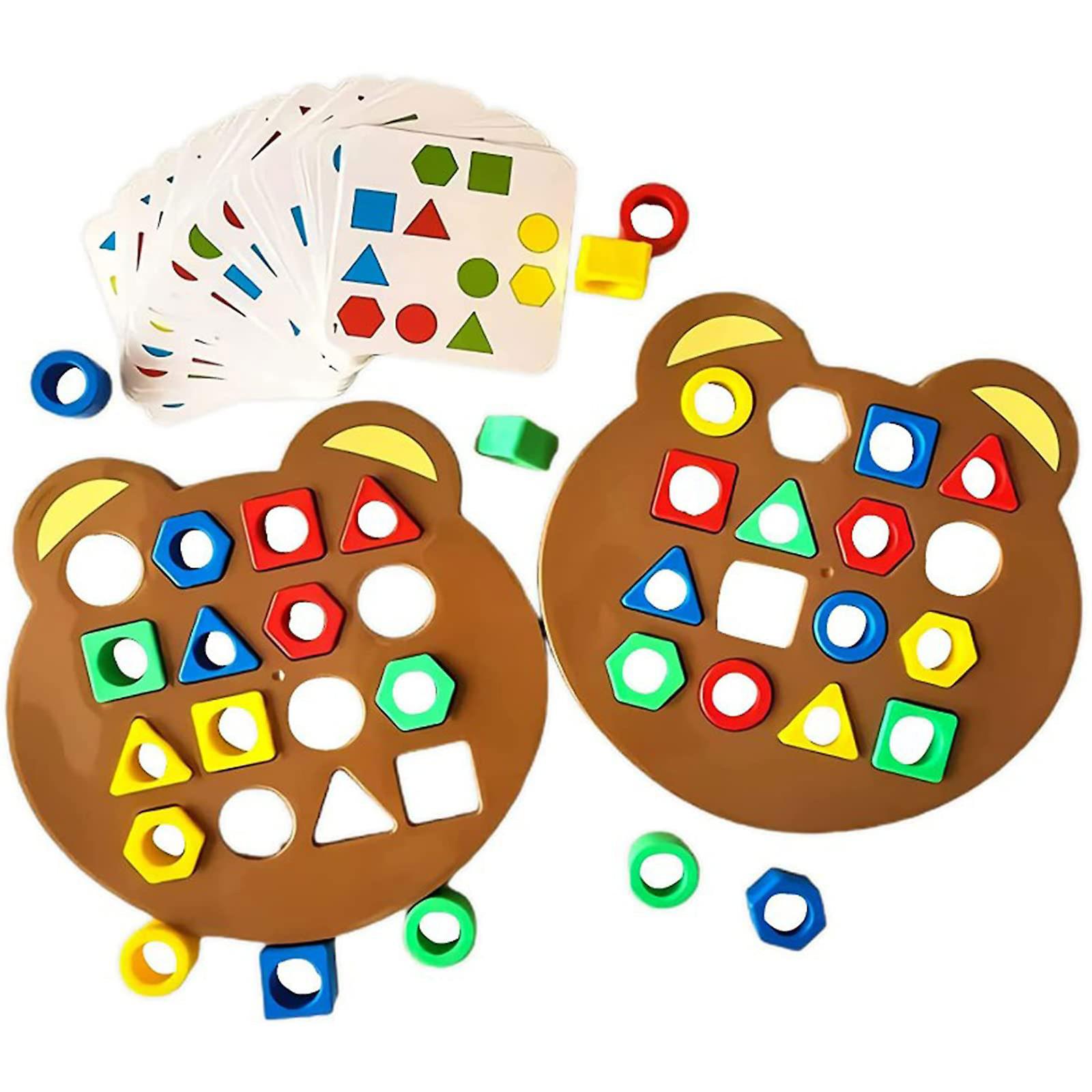 Shape Matching Game Color Sensory Educational Toy, Children Puzzles Geometric Shape Quick Matching Board, Color & Shapes Puzzles Learning Games Toy fo