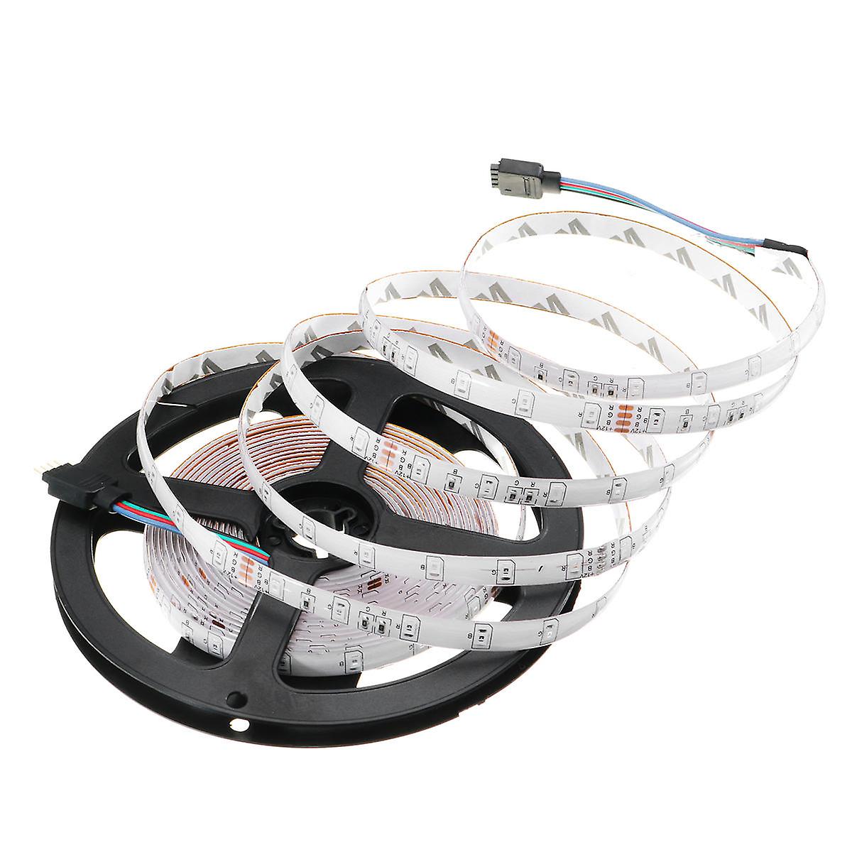 Dc12v 24w 2a 5m Waterproof Rgb Led Strip Lights With Us/eu Power Adapter And 24-key Remote Control