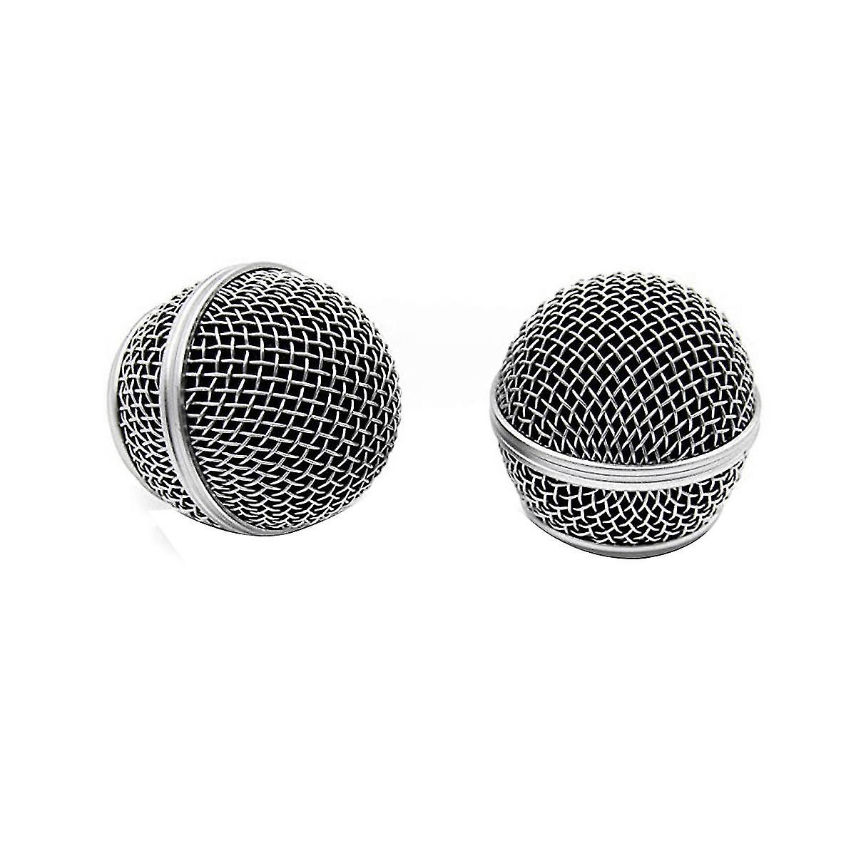 2pcs Microphone Grille Replacement Mic Microphone Head Grill Head Mount Wired Wireless Microphone A