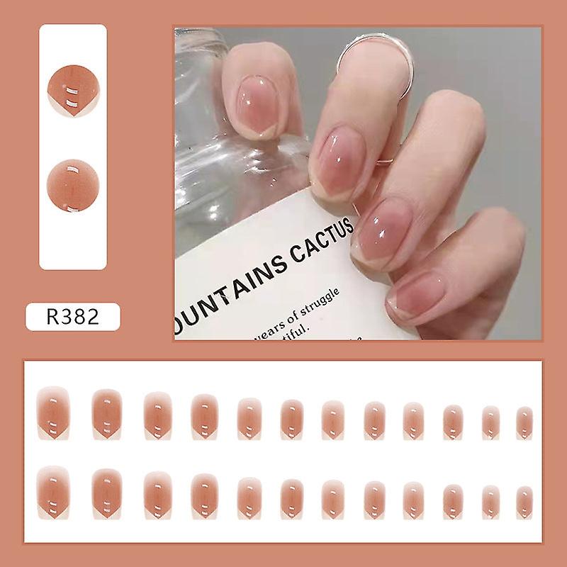 False Nail Tips Fake Artificial Art DIY Finger Cover Removable Simple Gradient Solid Color Edge No25