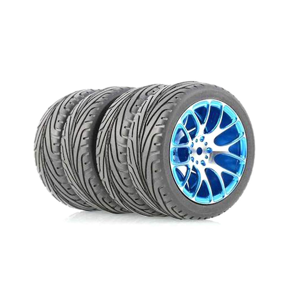 4 Pcs For 1/10 - Flat Running Tire Wheel Hub Running Broker Tire Has Grip,