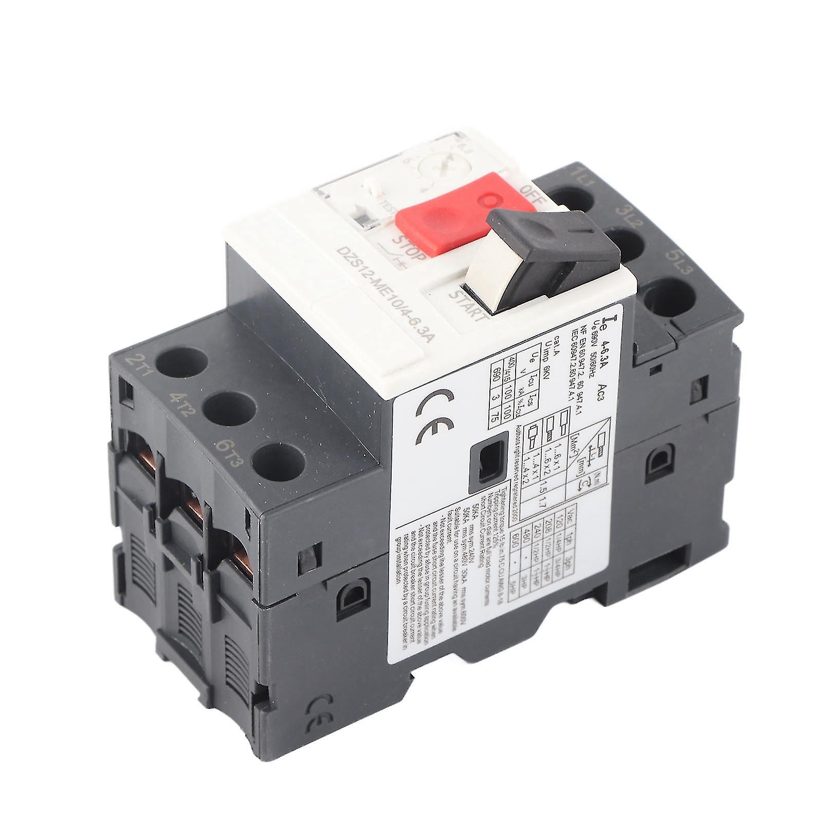 Motor Circuit Breaker Overload Short Circuit Protection 35mm Guide Rail Mounting Motor Protection Switch AC690V GV2 ME10C 4 6.3A 