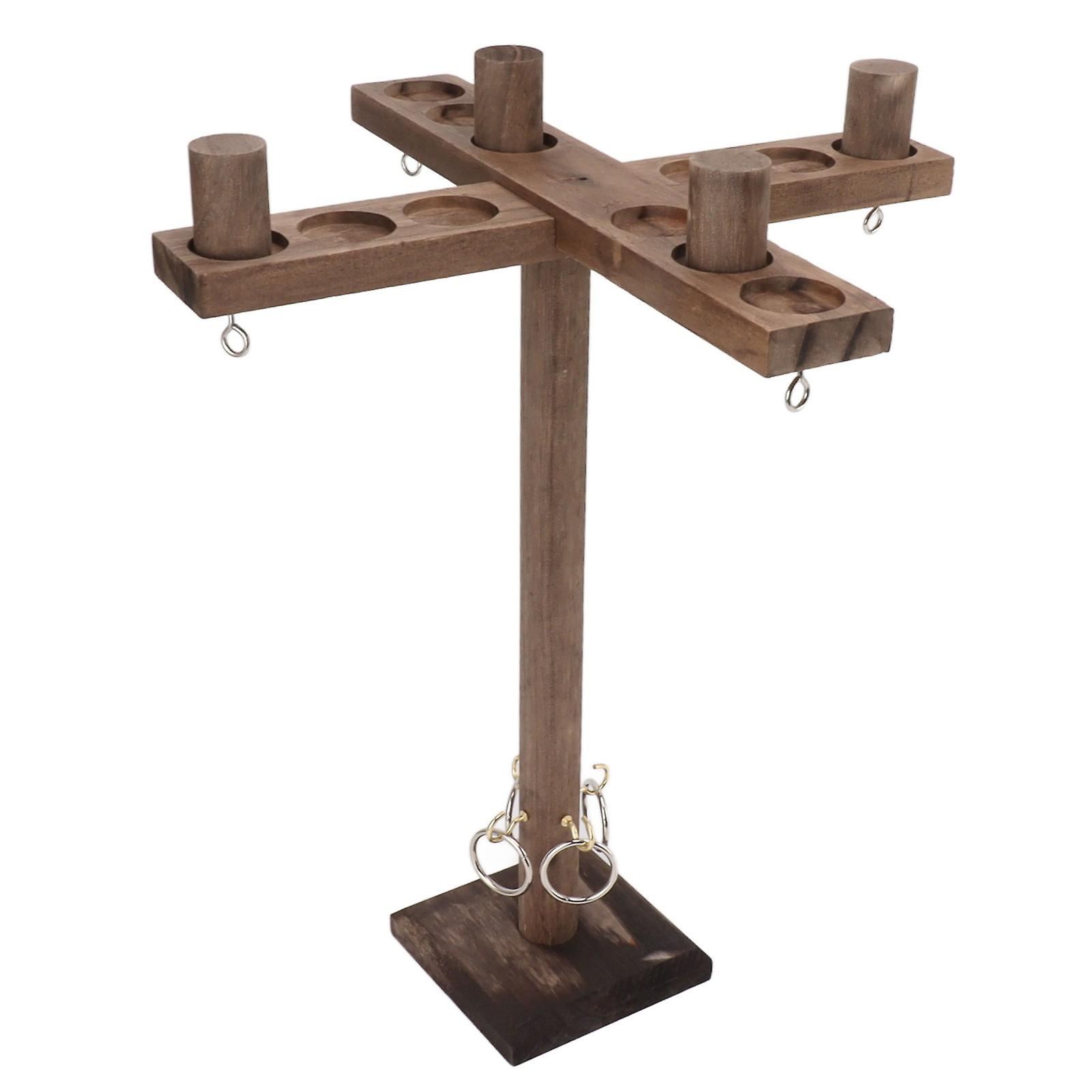 Hook and Ring Game for Four Players Wooden Hooks Fast Paced Interactive Game for Party Bar