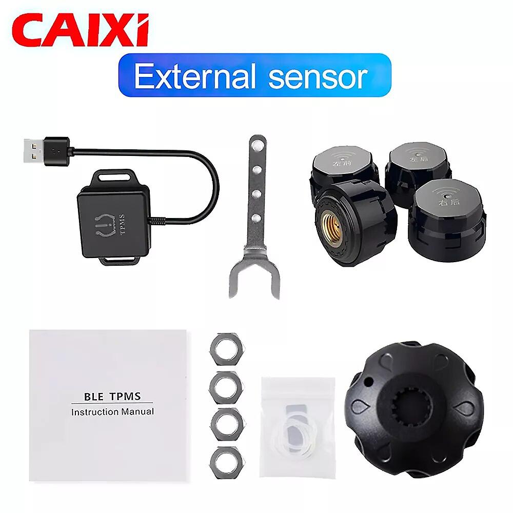 Caixi Car Tpms Tire Pressure Monitoring System Security Alarm Tyre 4wheel Pressure Sensor For Car Randio Android Multimedia Dvd
