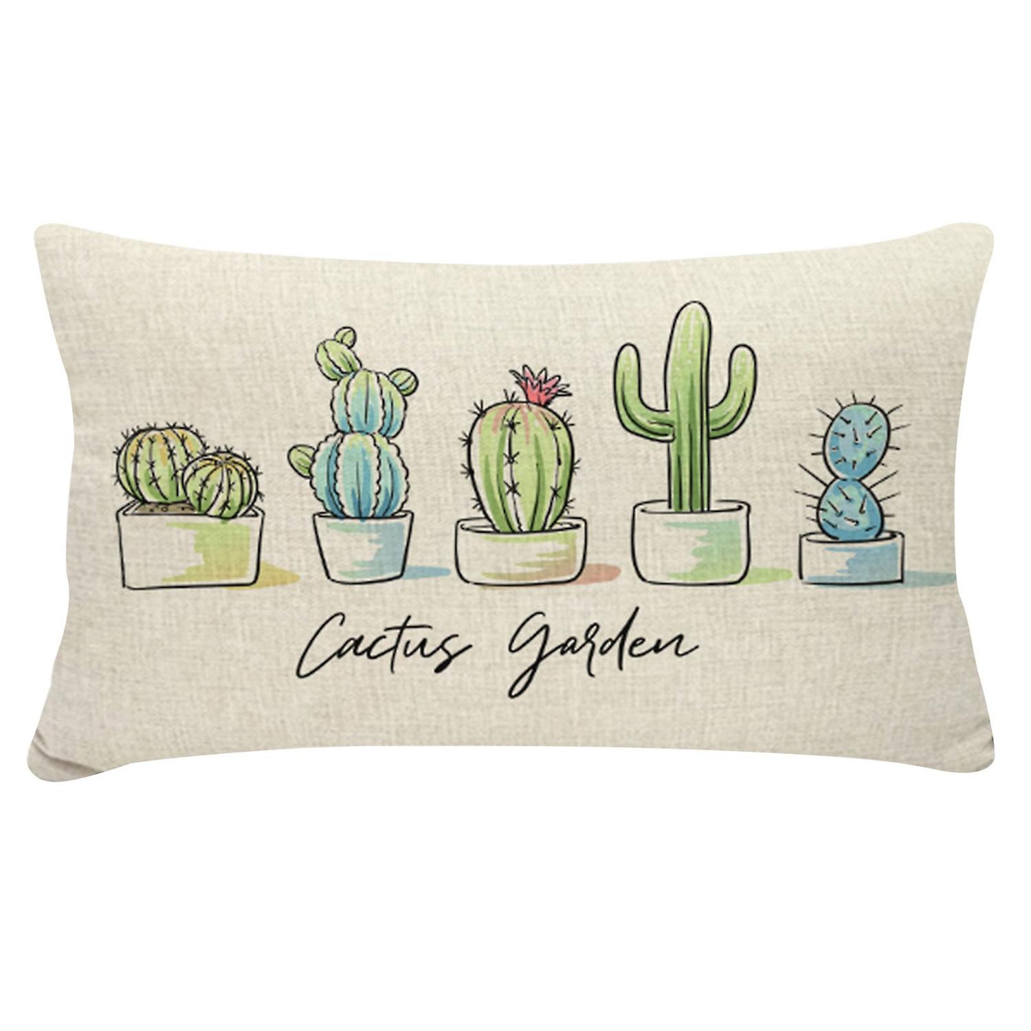 30cm x 50cm Pillow Case Washmachine Washable Multi-purpose Polyester Cactus Printing Cushion Cover f