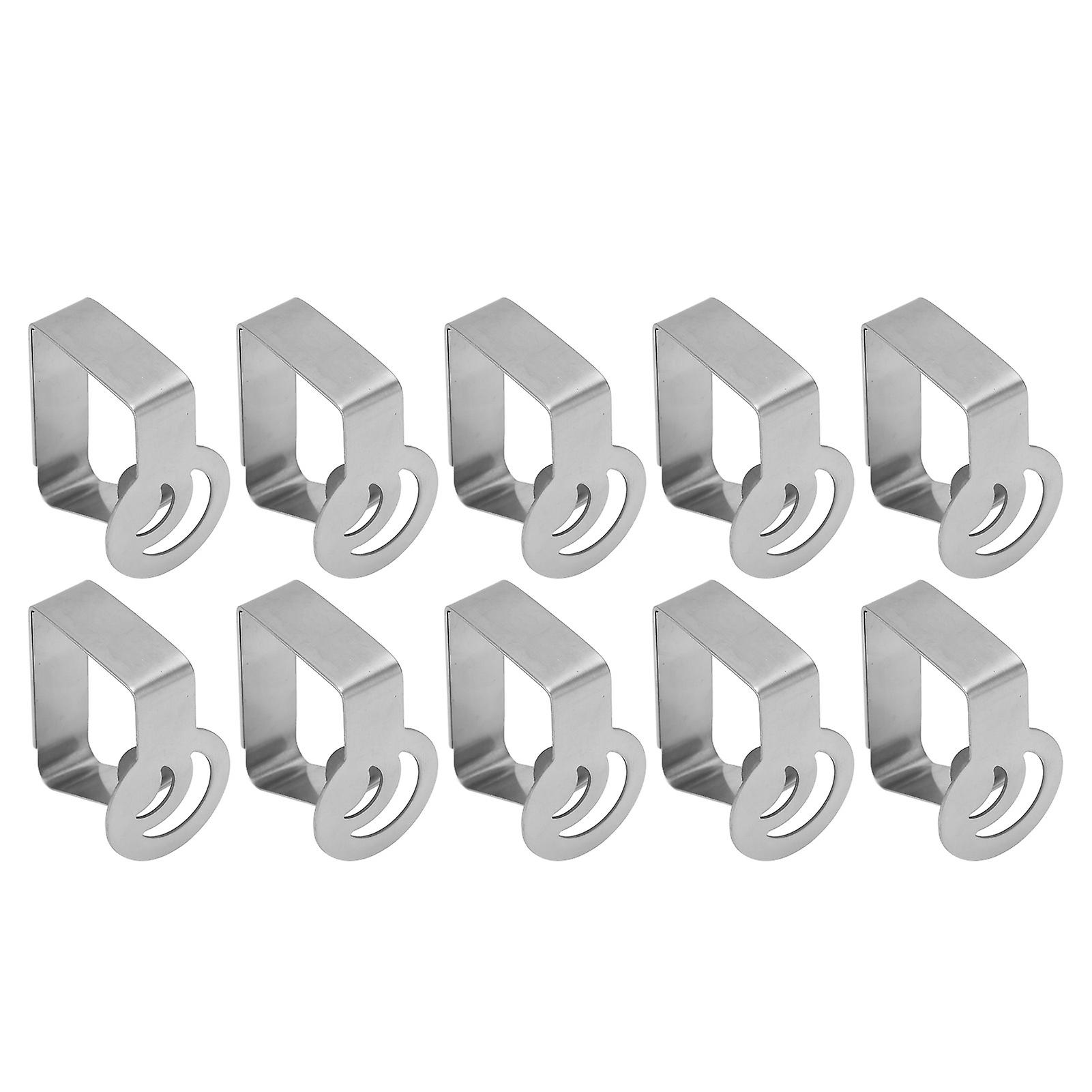 10Pcs Silver Stainless Steel Leaf Tablecloth Clips Small Portable