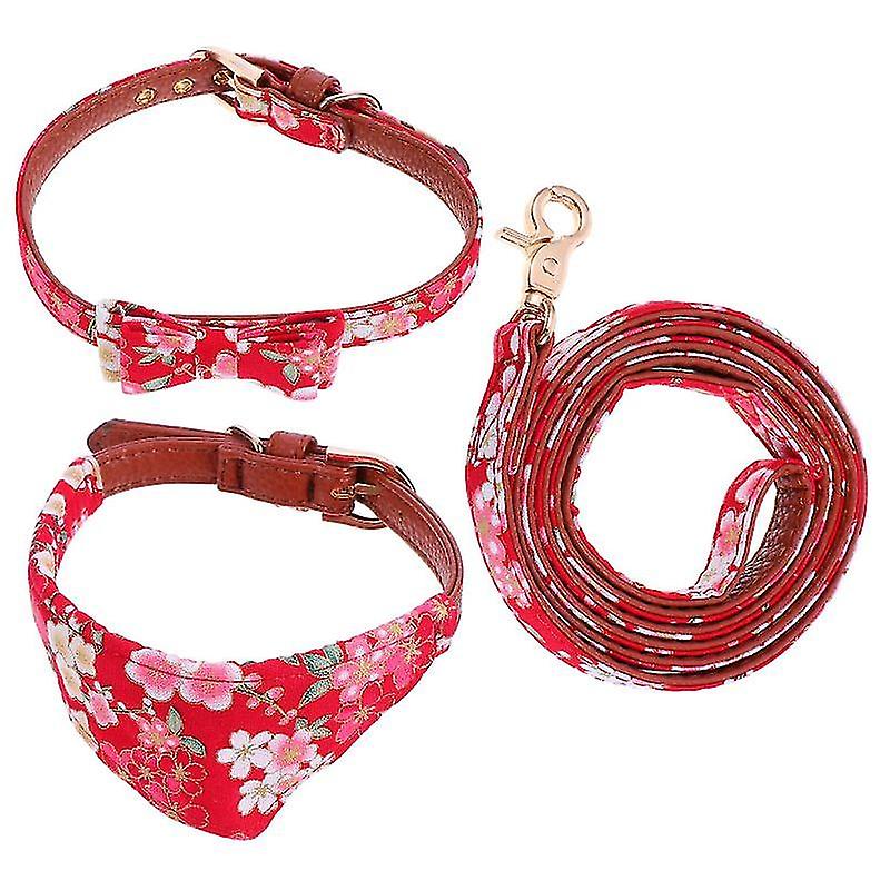 3pcs Pet Collar Leash Triangle Towel