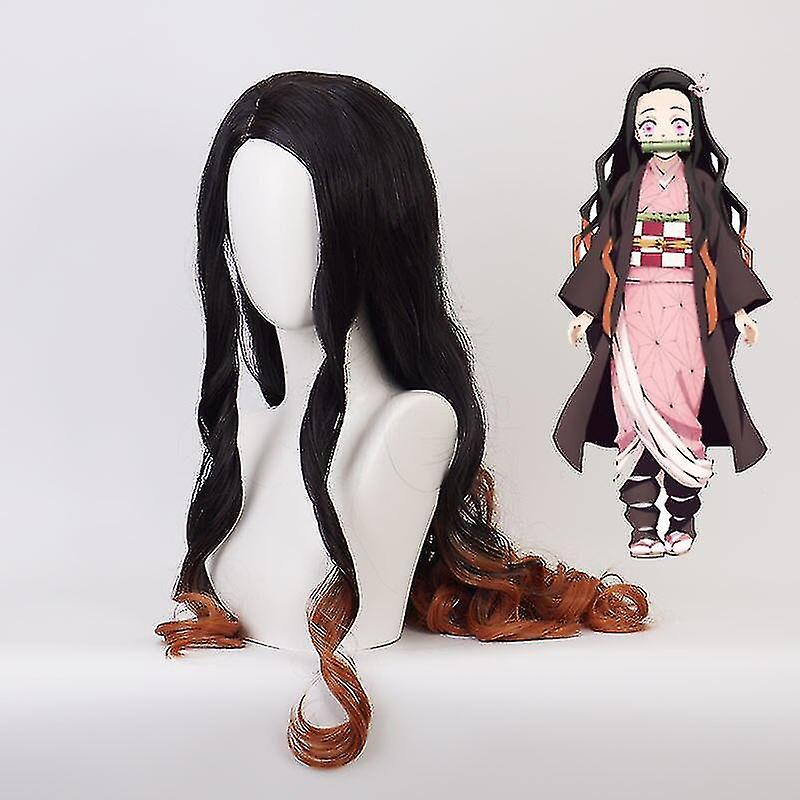 Anime Demon Slayer Cosplay Wig High Temperature Material Kamado