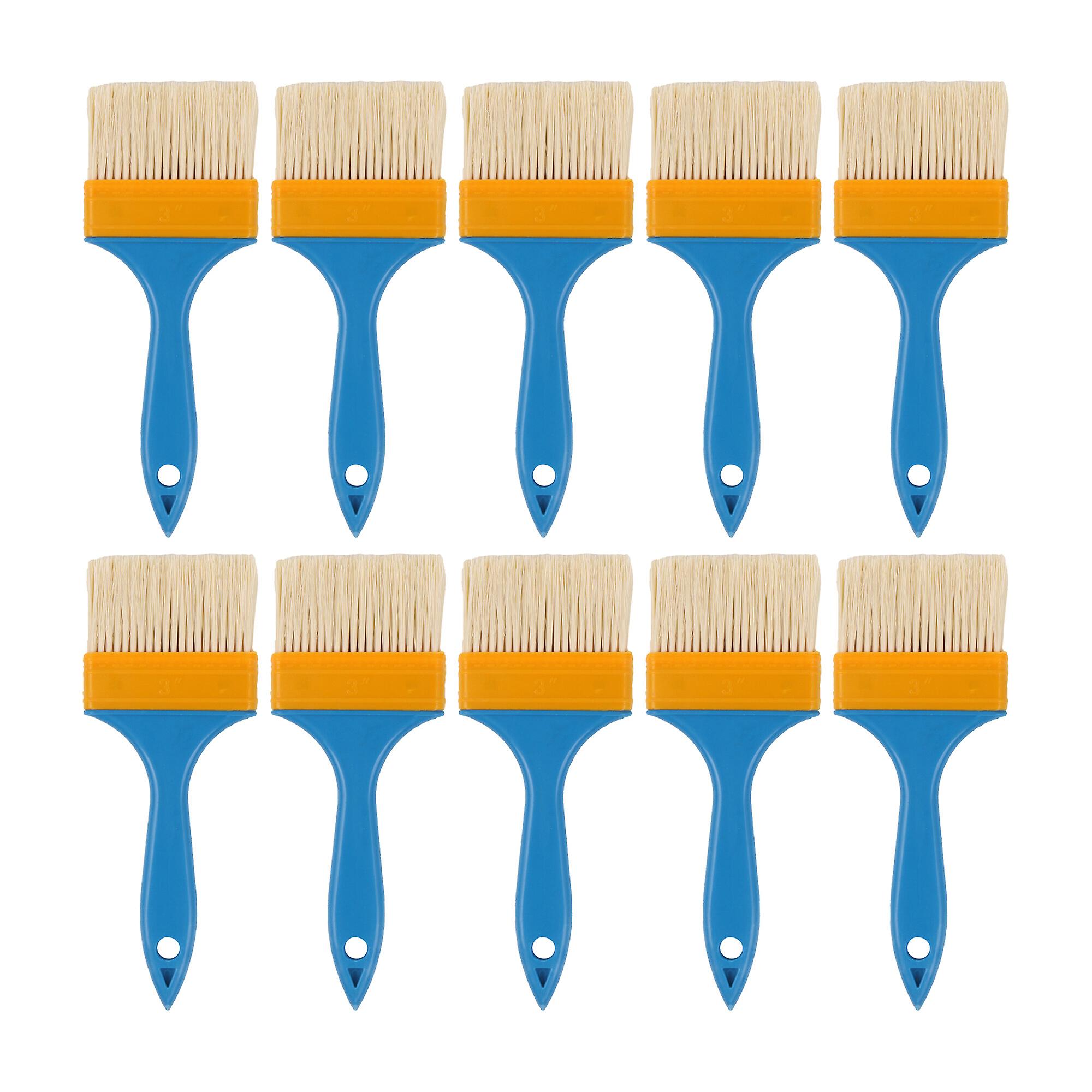 10 Pcs Painting Brush for Interior Exterior with Plastic Handle 3Inch Kit