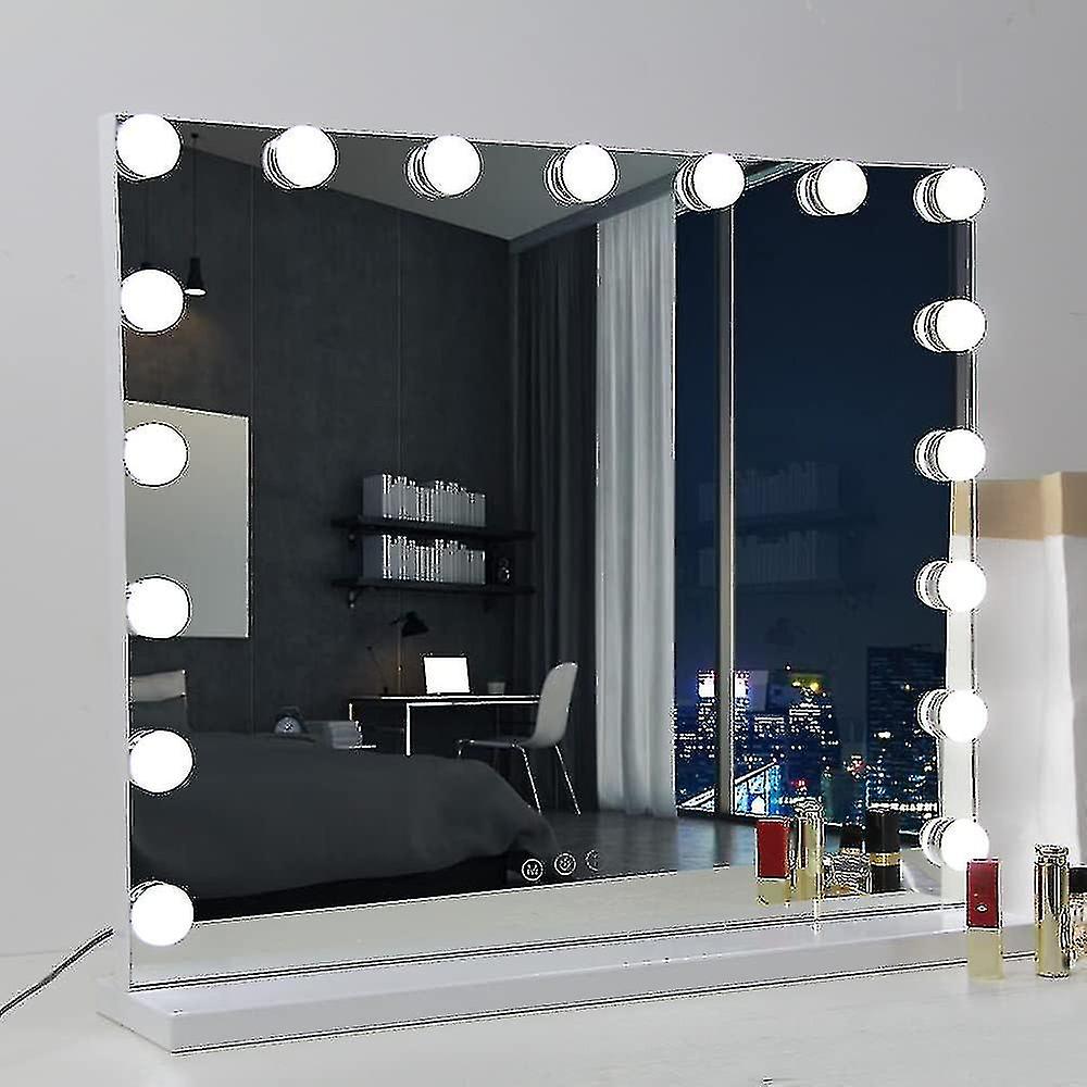Suitable for Hollywood vanity mirrors 70 X 55cm, 14 dimmable LED bulbs with 3 colors of light, and USB charging function bulbs (only bulbs)