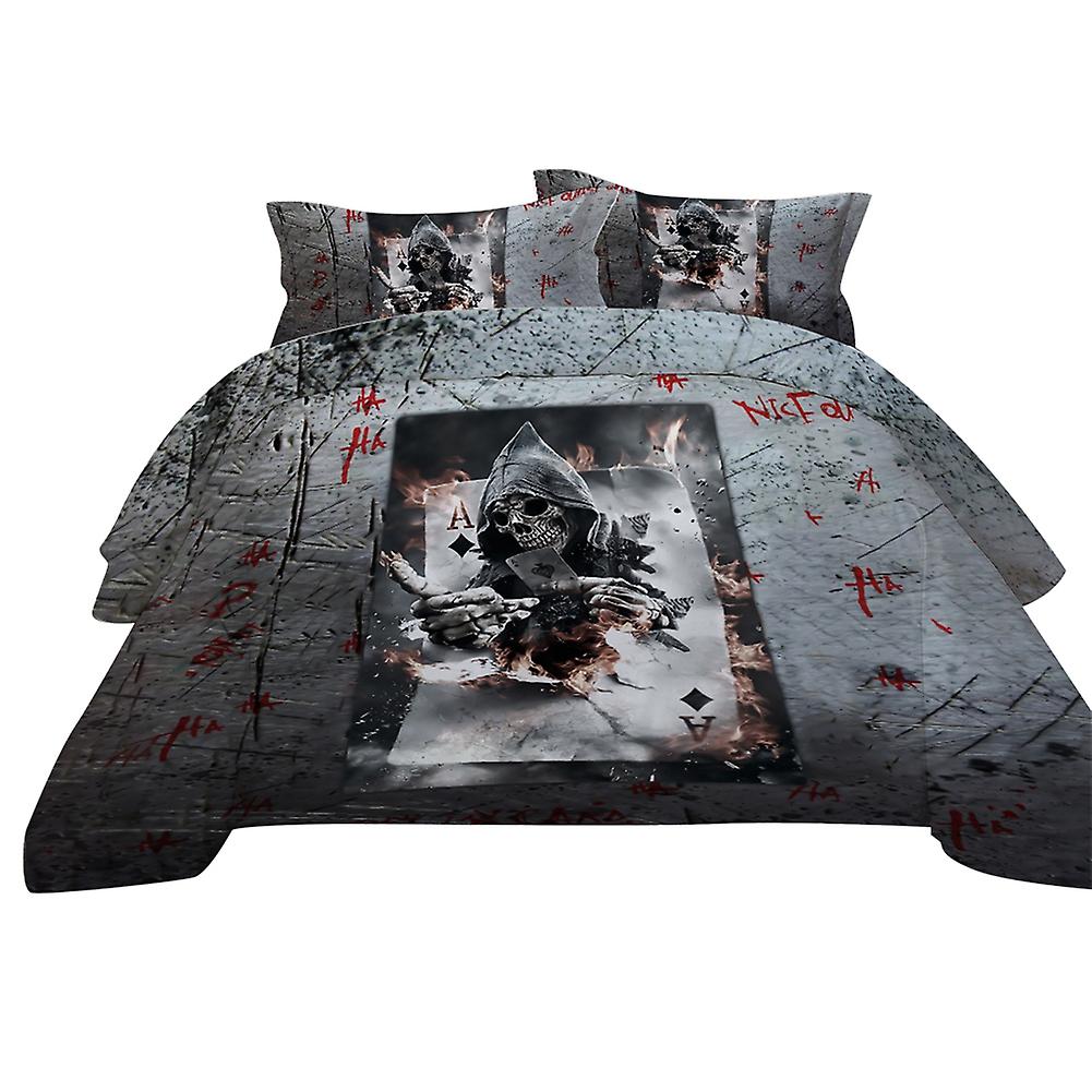 3D Pattern Polyester Breathable Comfortable Bedding Set Duvet Cover Set Pillowcase (AU King)