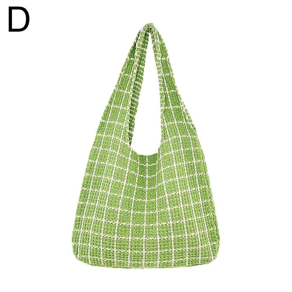 Grass green (D) $ knitted bag woven bag large capacity shoulder bag