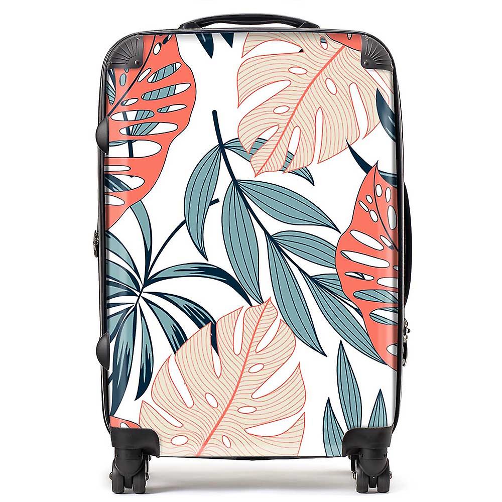 Tropical Leaf Pattern Suitcase