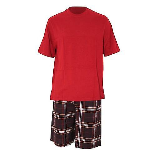 CargoBay Mens Woven Check Short Lounge Set