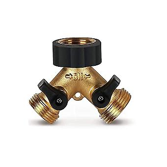 2 Way Y Distributor Splitter for 3/4" Supply Hose, Double Tap Fitting Hose Connector, Y Fi