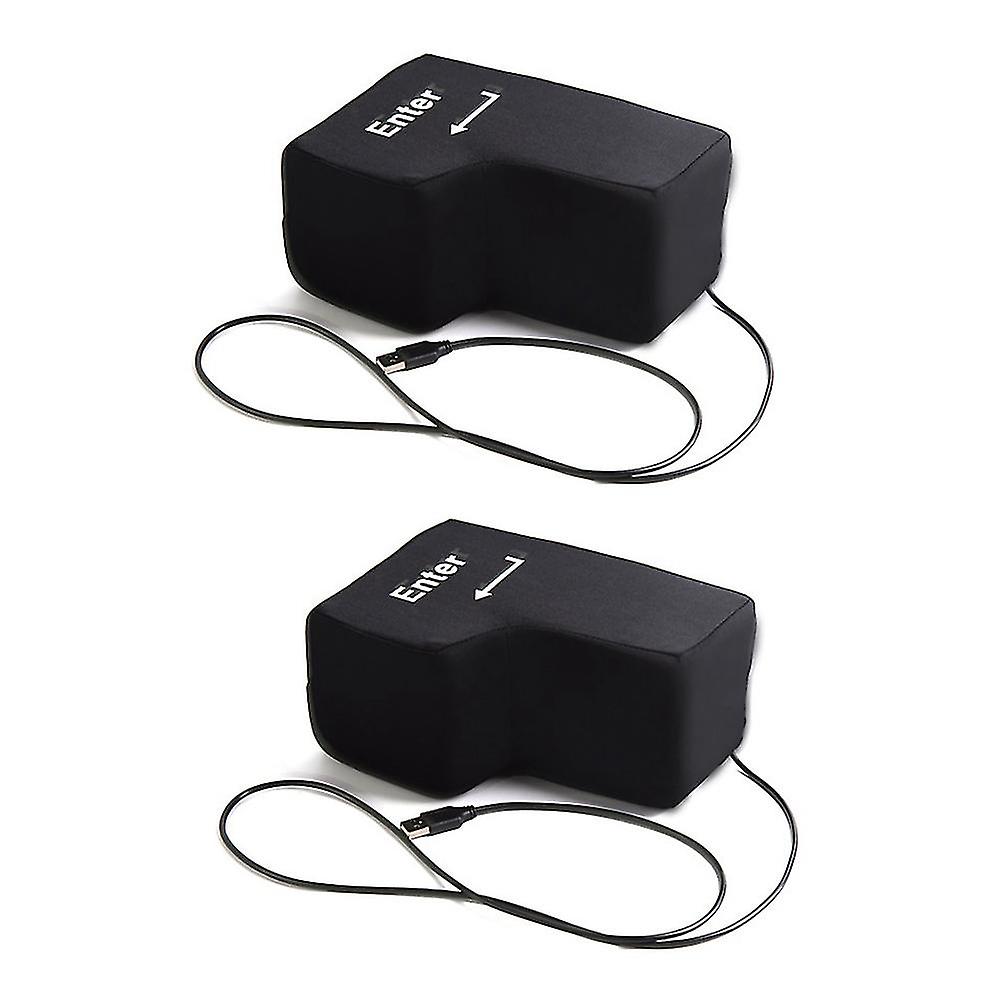 2pcs Big Usb Enter Key Anti Stress Button Decompression Computer Any Vent Pillows Desktop Pillow Fo