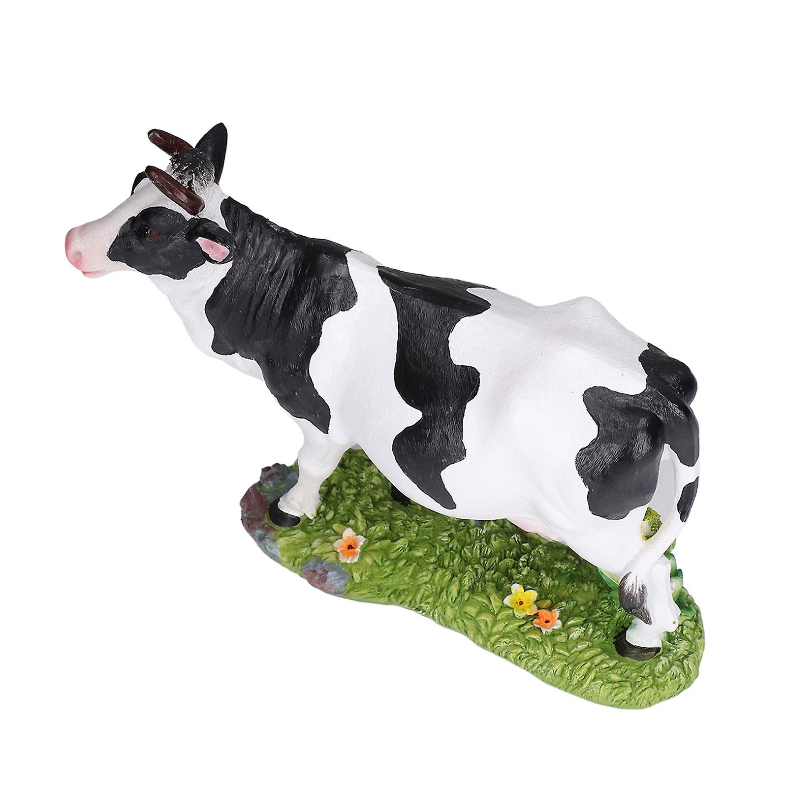 Animals Figures Statue Resin Miniature Cow Figurines for Desktop Garden Decoration