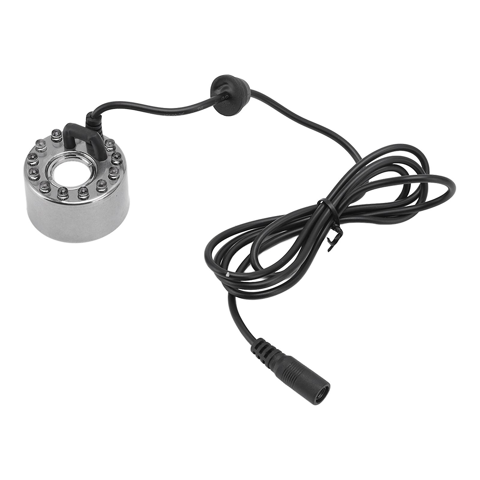 12 Lights Colorful Fog Maker Stainless Steel Water Mist Atomizer for Aromatherapy Oxygen Bar Waterscape Atomized Bonsai UK Plug 110‑240V
