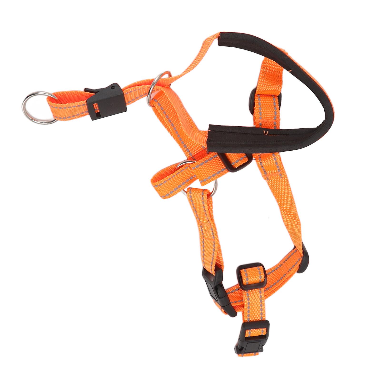 Breathable Dog Head Harness with Adjustable Strap - Orange