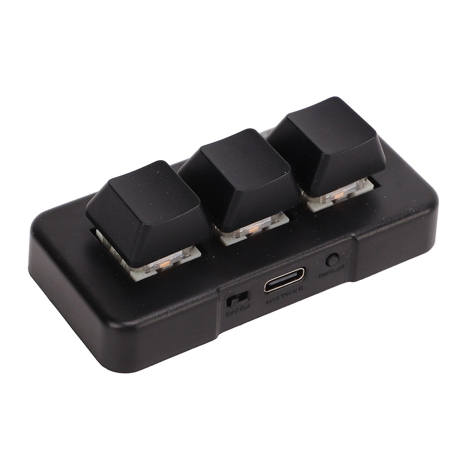 מקלדת בקרת מיני 3 כפתורים עם כבל USB ידית מותאמת אישית תכנות מקלדת מאקרו לוח מקשים 