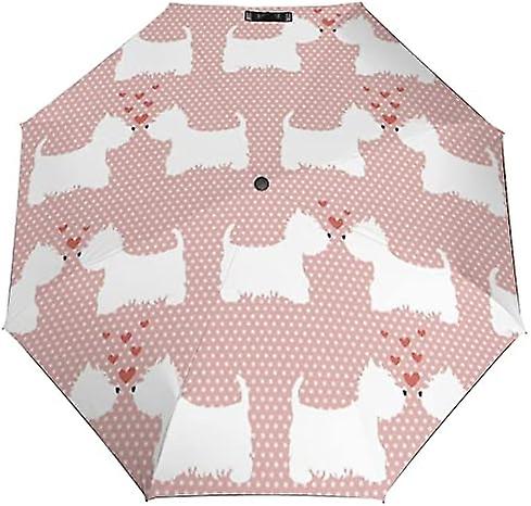 דפוס כלבי ווסטי אוטומטי מתקפל מטריית נסיעות קומפקטי מתקפל מטריות חיצוניות לנשים גברים bd011676