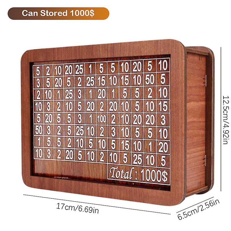 Cash Box With Counter Wooden Piggy Bank Saving Cash Box Cashier Organizer