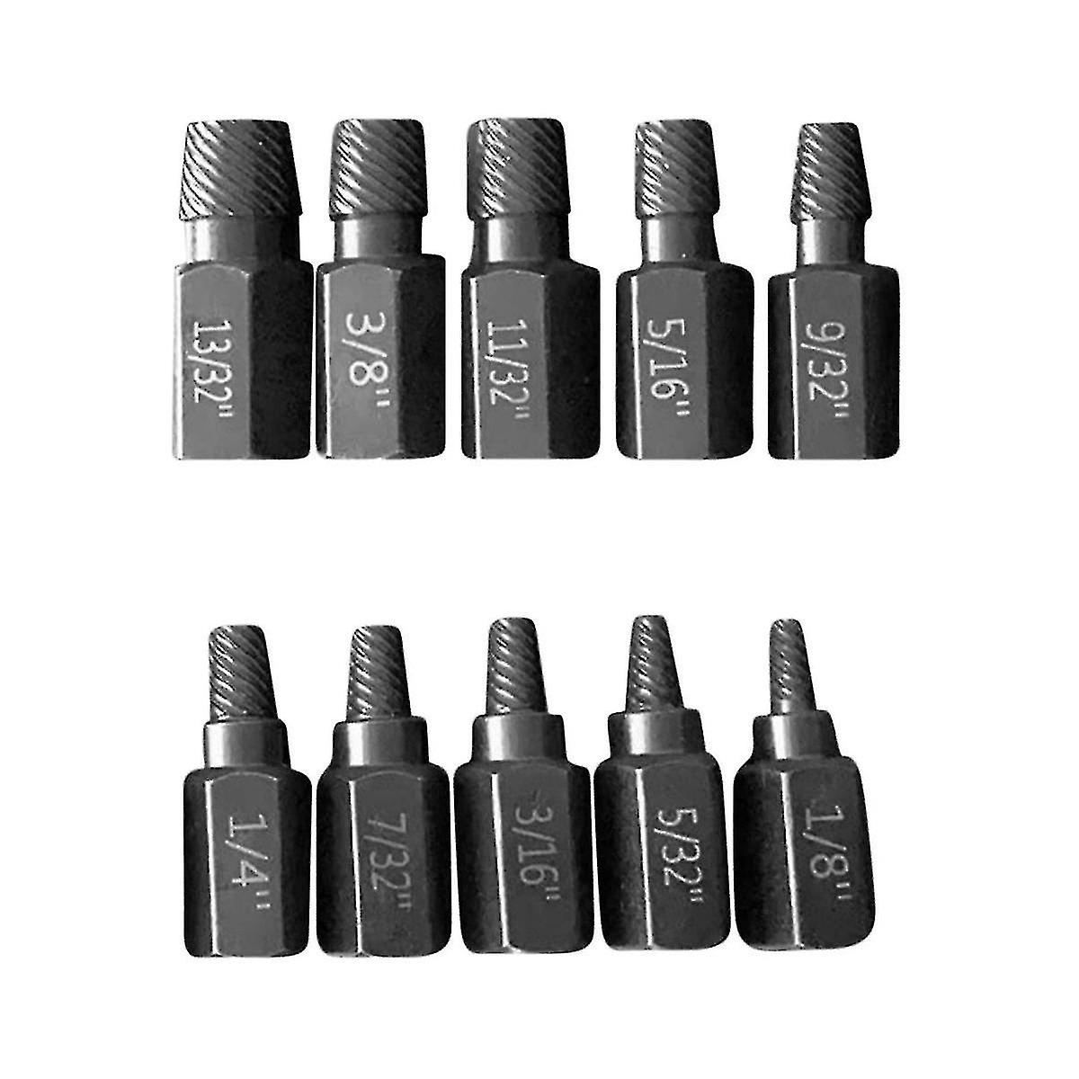 Upgraded Screw Extractor Kit, 10-Piece 3.2-10.3mm Heavy Duty Hex Head Screw Extractor Kit for Rust D