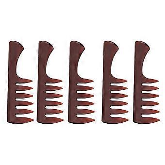 10pcs Styling Comb Wide Tooth Rounded Edge Long Ergonomic Handle Professional Comb for Men Vintage Oily Hairstyle Transparent Brown
