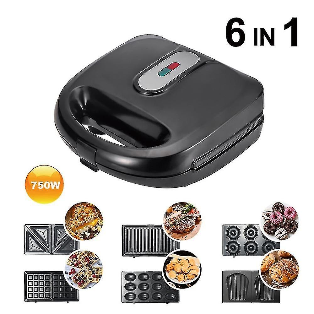 Household 6 in1 optional baking pan multifunction electric waffle maker grill|waffle makers