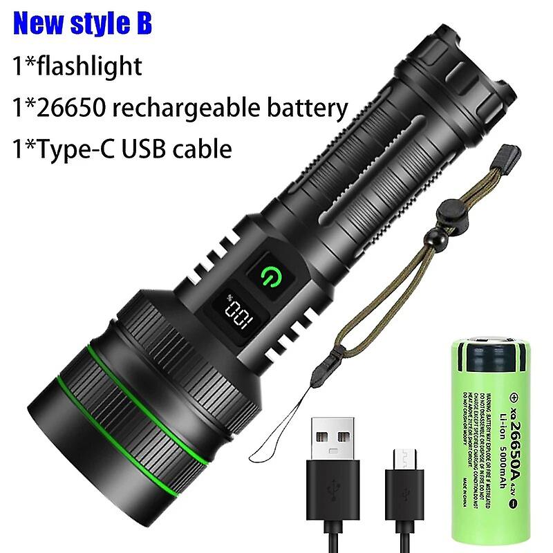 High Power Led Flashlights Super Bright Tactical Flashlight, Powerful Led Torch 4 * 181350 Battery With Extended Battery Life