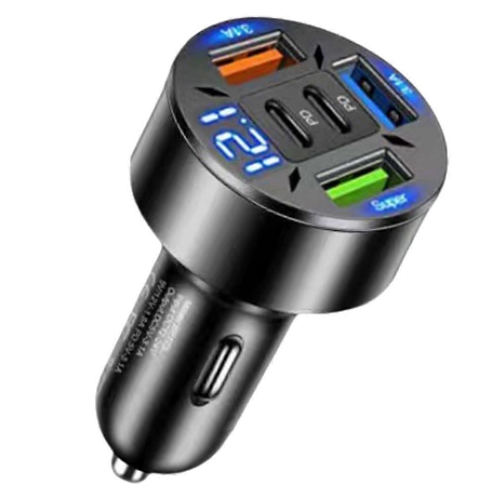 Digital Display Car Charger with LCD Screen Fast Charging Universal 5V USB Port Safe Smart Charger for Phones Tablets