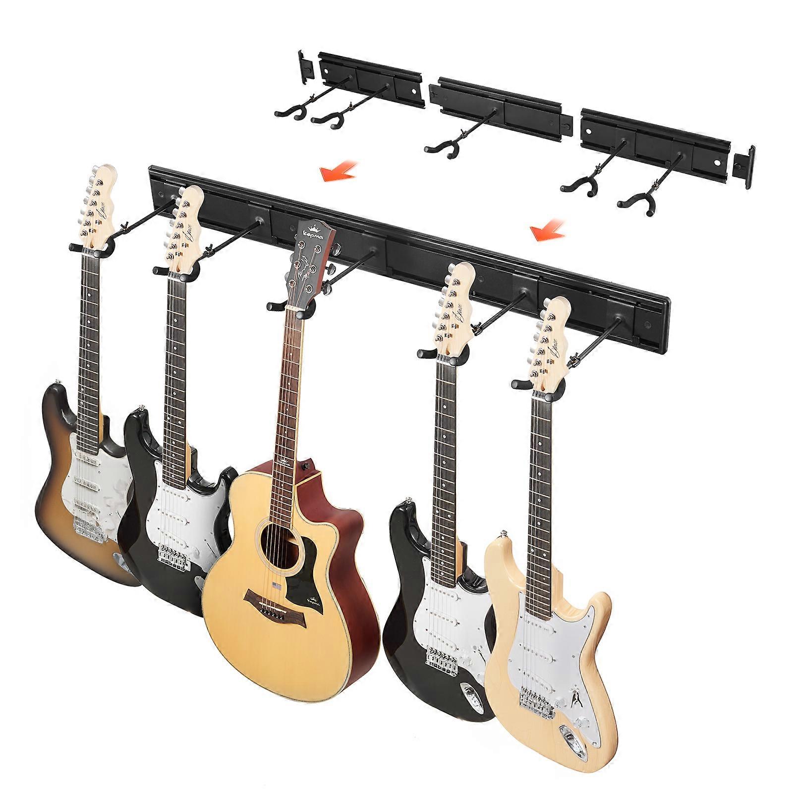5-plass gitarstativ, hold opptil 5 gitarer, veggmontert flere gitarer display sammenleggbart stativ