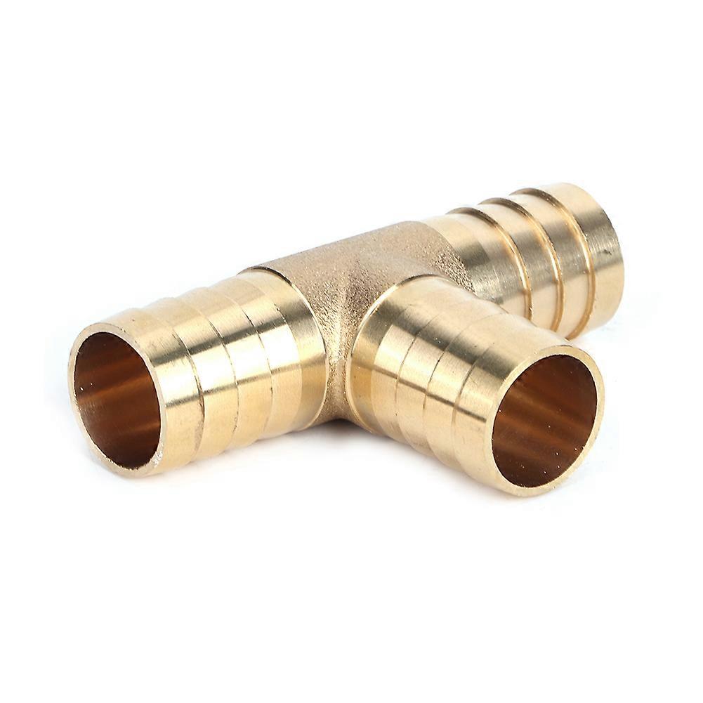 2pcs 3/4in Tee Thread Hose Brass Pipe T Fitting Barb for Gas Fuel Water Air E2U711