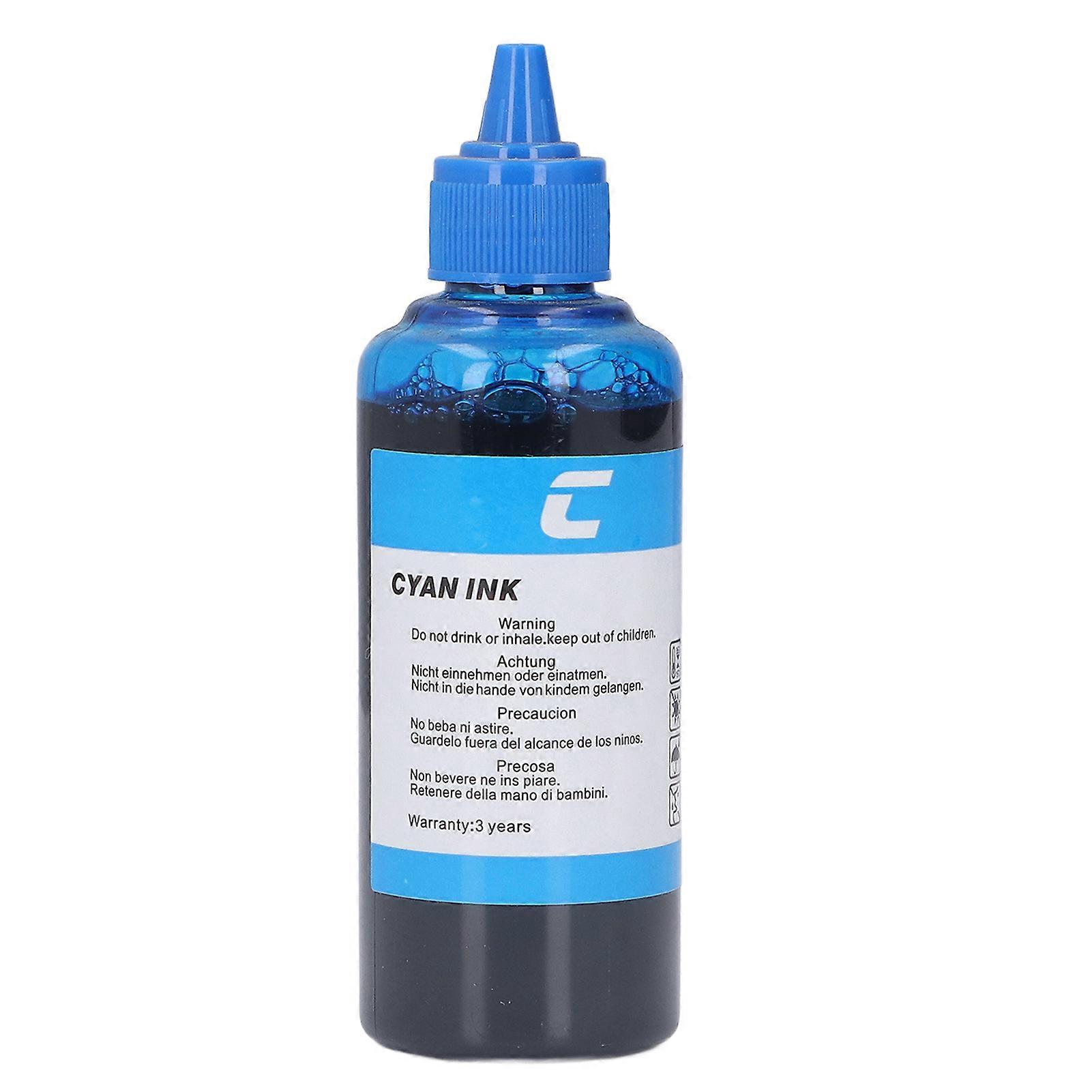 100ML Capacity Printing Ink Bottled High Purity Refill Ink Replacement for HP Printer Cyan NO.6891