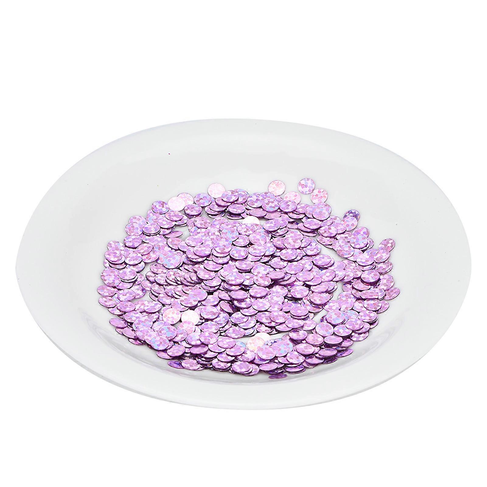 50G DIY PVC بدون ثقب دائري مطرزة المرحلة مستلزمات ملابس الزفاف (ليزر وردي 5 مم)