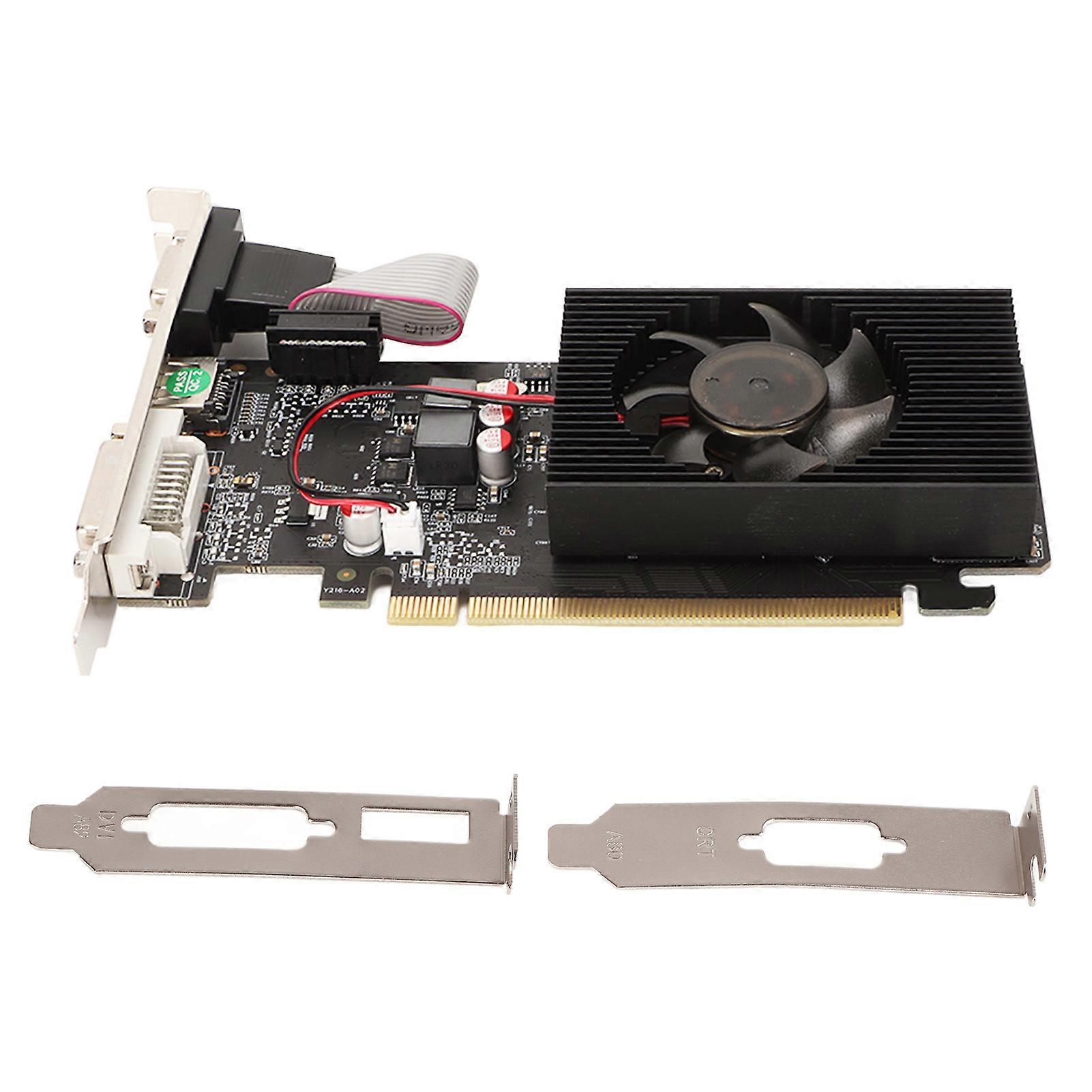 GT220 1 GB DDR3-grafikkort, 128 bitar, stöd för DirectX 10.1, VGA, DVI, HD, multimediagränssnitt, tyst spelgrafikkort med 2 fästen